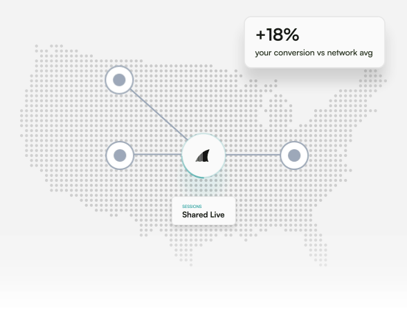 A US map of member credit unions sharing anonymized signals through Shiver